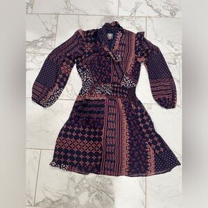 Vince Camino blue Boho dress with long sleeves!